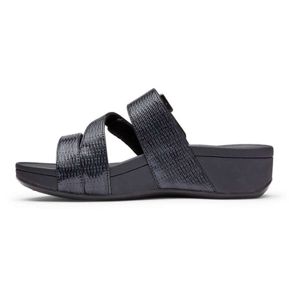 Rio Platform Sandal - Black Woven