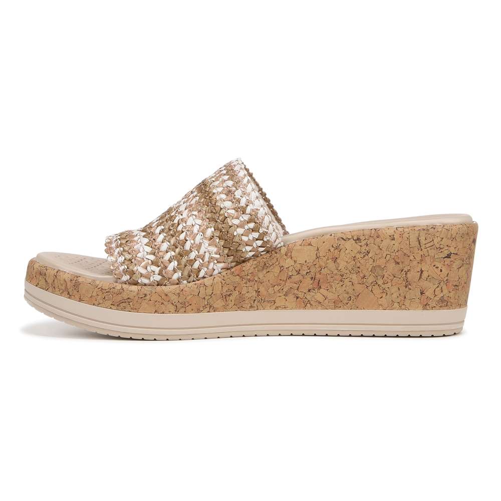 Runaway Slide Wedge Sandal - Beige Multi