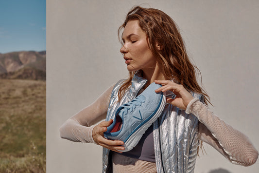 Lifestyle image for Walk Max Lace Up Sneaker - Skyway Blue