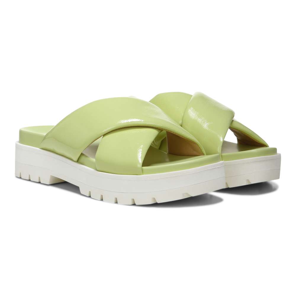 Vesta Flatform Lug Sandal - Pale Lime