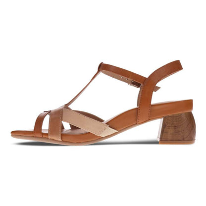Yass Heeled Sandal - Tan Multi